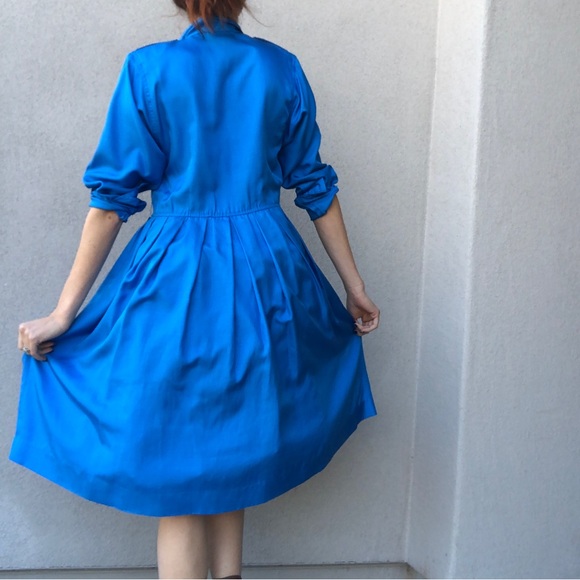 Vintage Leslie fay blue western square dress - Picture 12 of 14